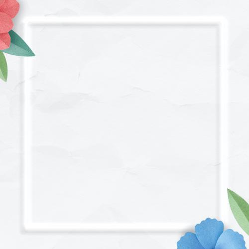 Summer flowers decorated frame mockup - 2110542