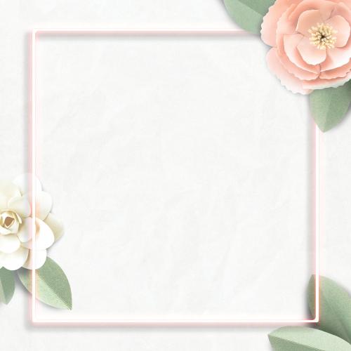 Summer flowers decorated frame mockup - 2110544