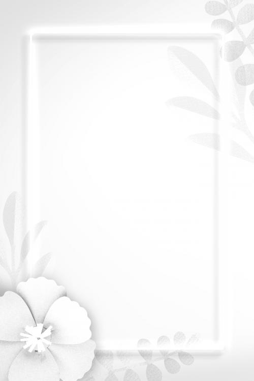 White floral decorated frame mockup - 2110549