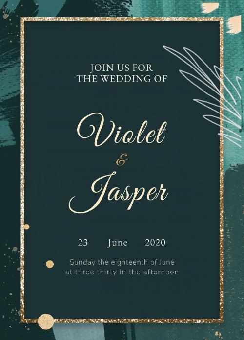 Abstract botanical Memphis invitation card mockup - 2210193