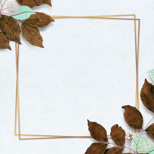 Dried winter leaves decorated blank frame mockup - 2210238