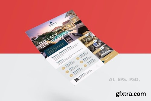 Luxurious Hotel Flyer Design with Gold Accent