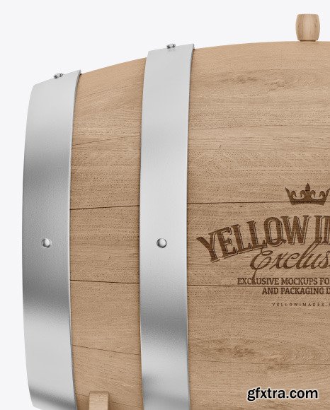 Wooden Barrel on Stand Mockup 64239