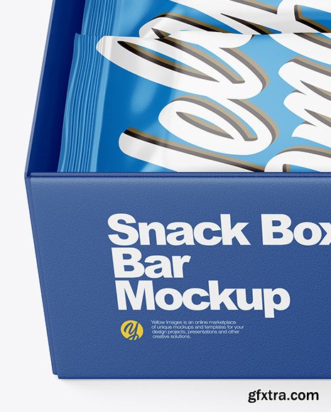 Paper Box with Snack Bars Mockup 64208