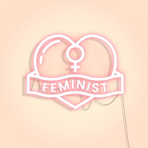 Neon feminist sign design resource icon - 2224543