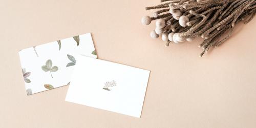 Business cards decorated with dried plants social banner - 2257138