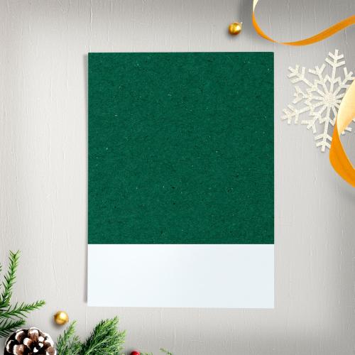 Blank photo frame mockup with Christmas decorations on cream background - 1232352