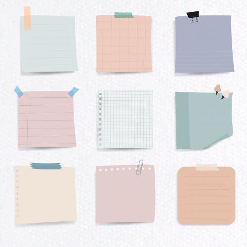 Set of notepaper on textured paper background - 1233314