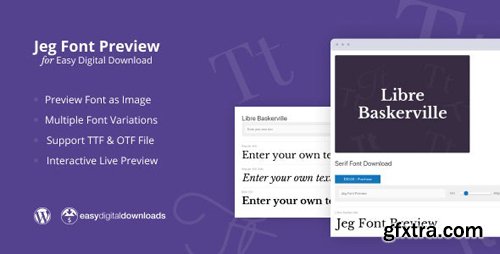 CodeCanyon - Jeg Font Preview v1.0.1 - Easy Digital Downloads Extension WordPress Plugin - 27730518