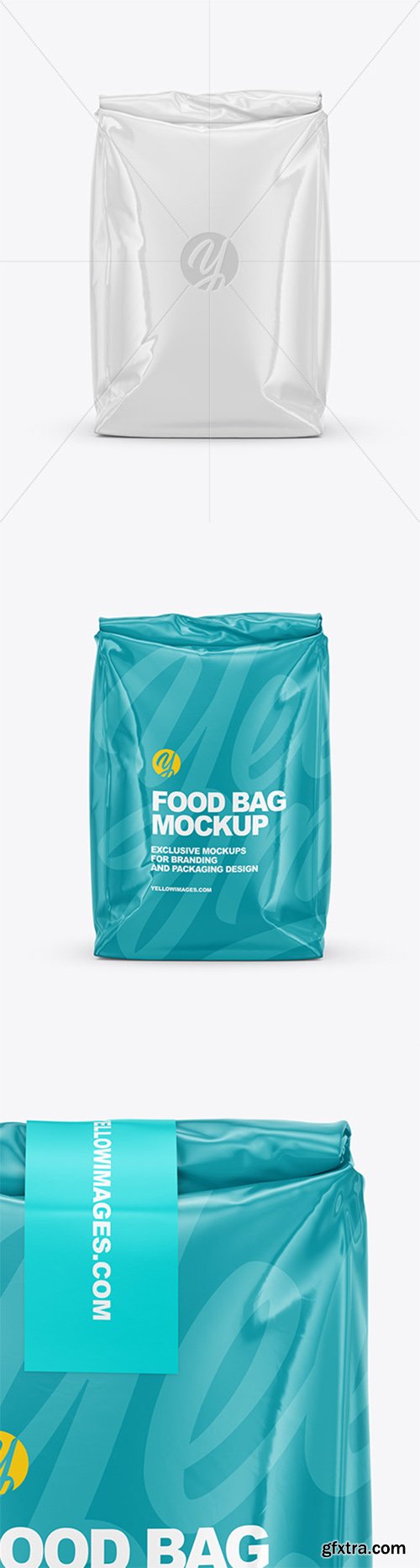 Glossy Food Bag Mockup - Front View 64649