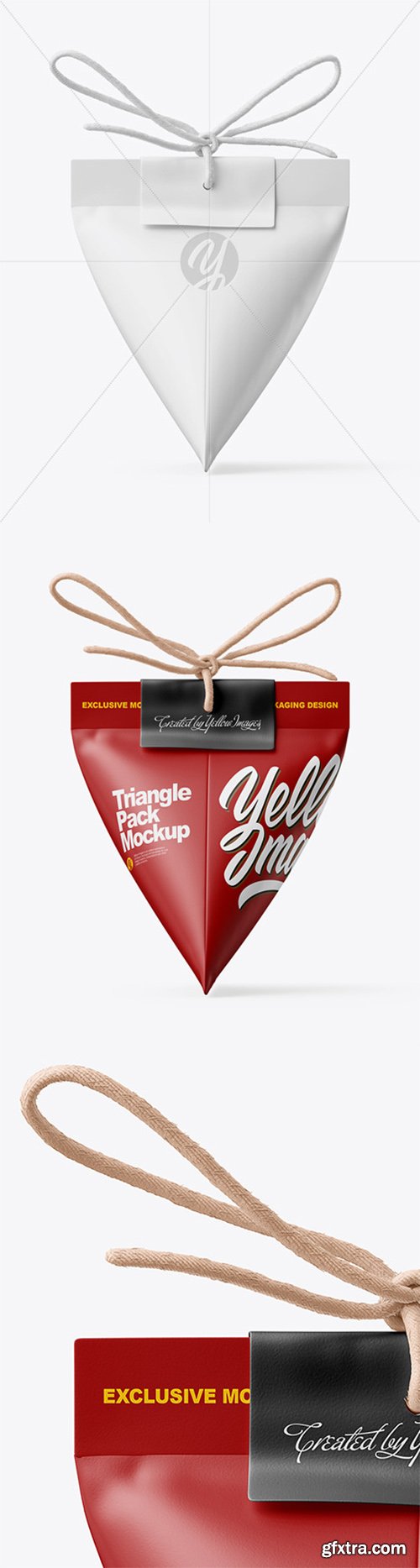 Triangle Matte Paper Packaging With Rope Bow Mockup 64559