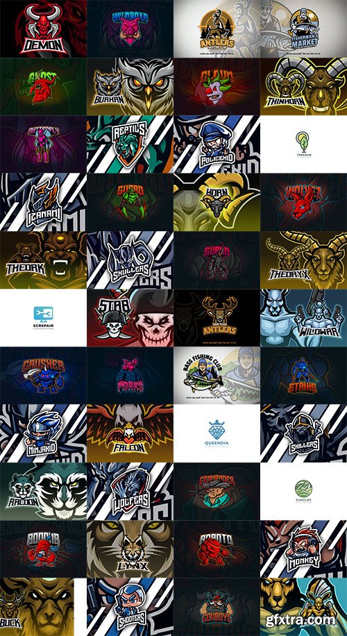 46 Mascot and Esport Logos Pack