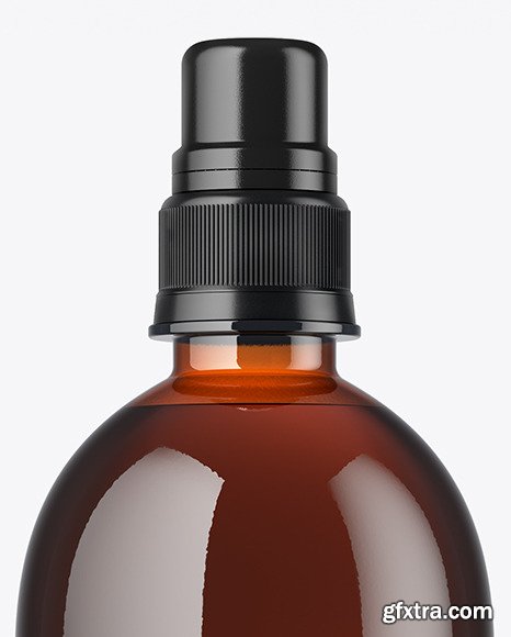 Amber PET Bottle with Sport Cap Mockup 64306