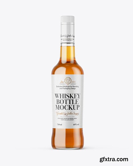 Clear Glass Whiskey Bottle Mockup 64271