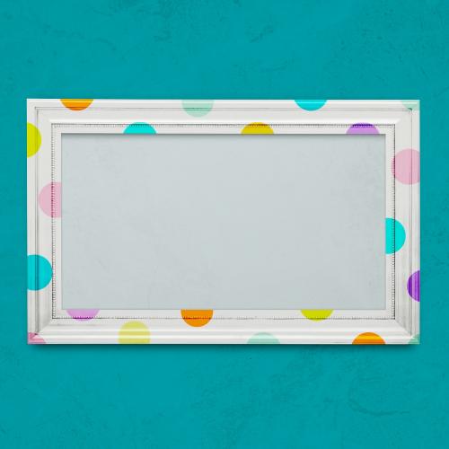 Polka dot photo frame mockup - 2021892