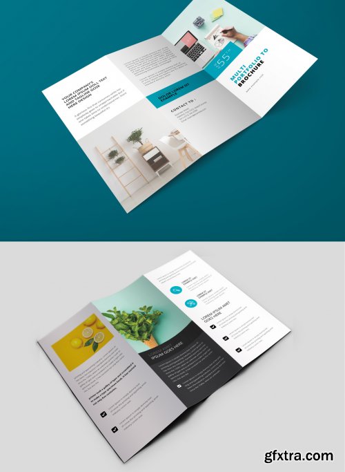 Creative Clean Trifold Brochure Layout with Pastel Accent 361438991