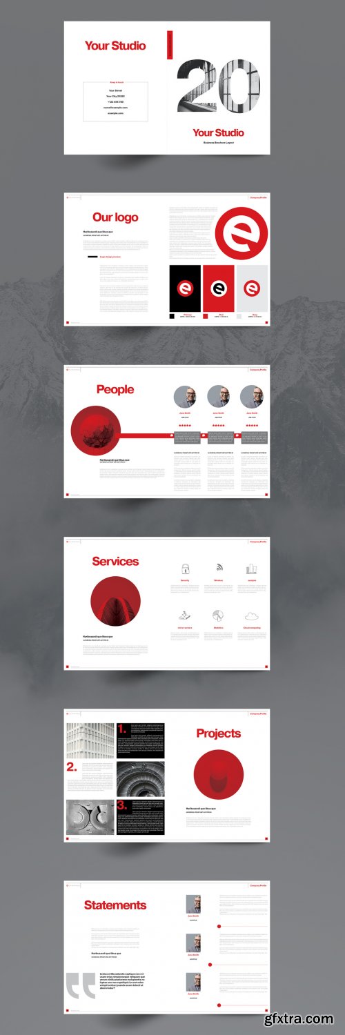 CreativeMarket - Red Business Brochure Layout 5150608