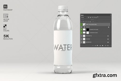 CreativeMarket - Modern Water Bottle Mockup 4578812