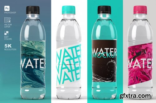 CreativeMarket - Modern Water Bottle Mockup 4578812