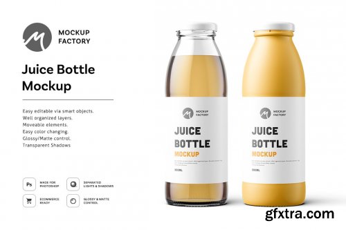 CreativeMarket - Juice Bottle Mockup 4575145