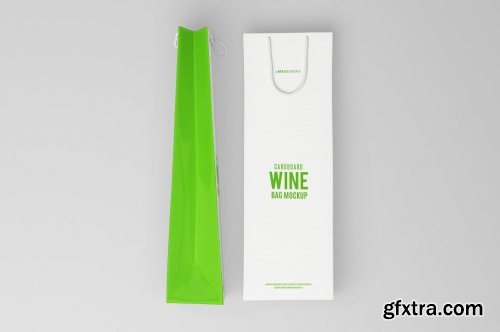 CreativeMarket - Cardboard Wine Bag Mock-Up 4571744