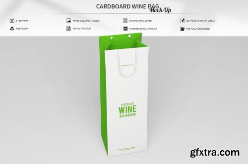 CreativeMarket - Cardboard Wine Bag Mock-Up 4571744