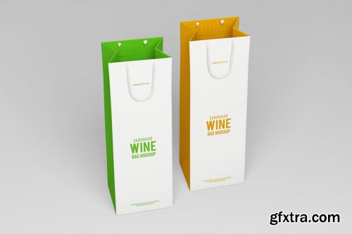 CreativeMarket - Cardboard Wine Bag Mock-Up 4571744