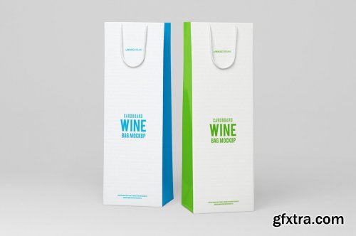 CreativeMarket - Cardboard Wine Bag Mock-Up 4571744