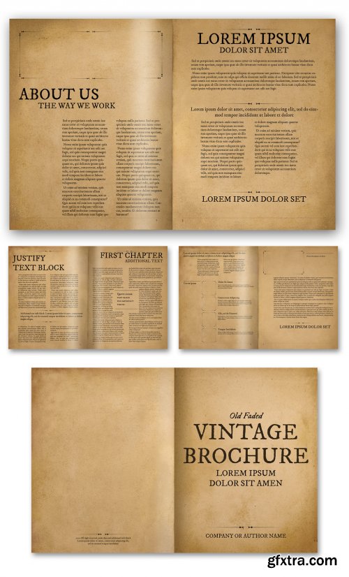 Old Faded Brochure Layout 362980279