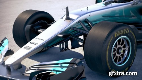 F1 Mercedes W08 2017 3D model