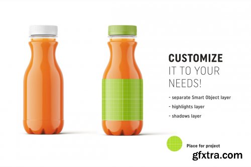 CreativeMarket - Carrot juice bottle mockup 4825987