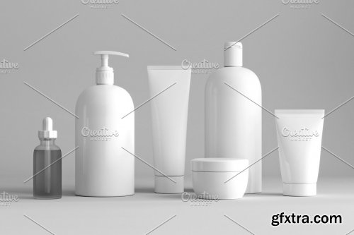 CreativeMarket - Cosmetic bottles mockup 4826434