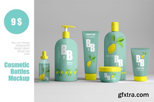 CreativeMarket - Cosmetic bottles mockup 4826434