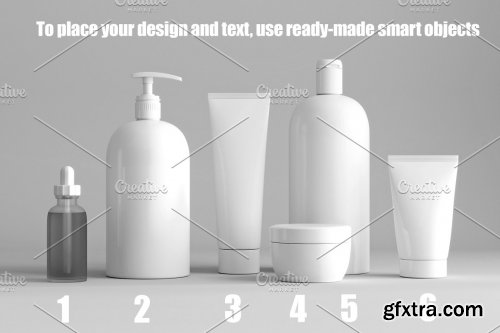 CreativeMarket - Cosmetic bottles mockup 4826434