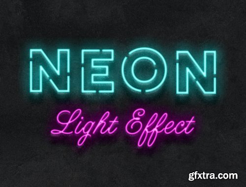 Neon Light Text Effect Mockup 363618041