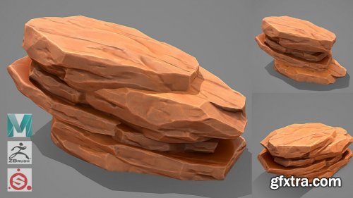 Gumroad - Stylized Rock - Maya, Zbrush, Substance Painter Video 