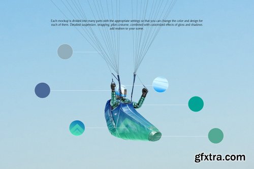 CreativeMarket - Paraglider Mockups Set 5151237