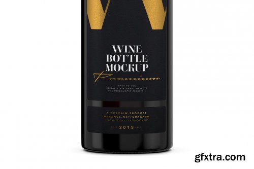 CreativeMarket - Dark Glass Wine Bottle Mockup 5001897