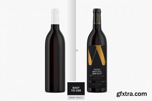 CreativeMarket - Dark Glass Wine Bottle Mockup 5001897