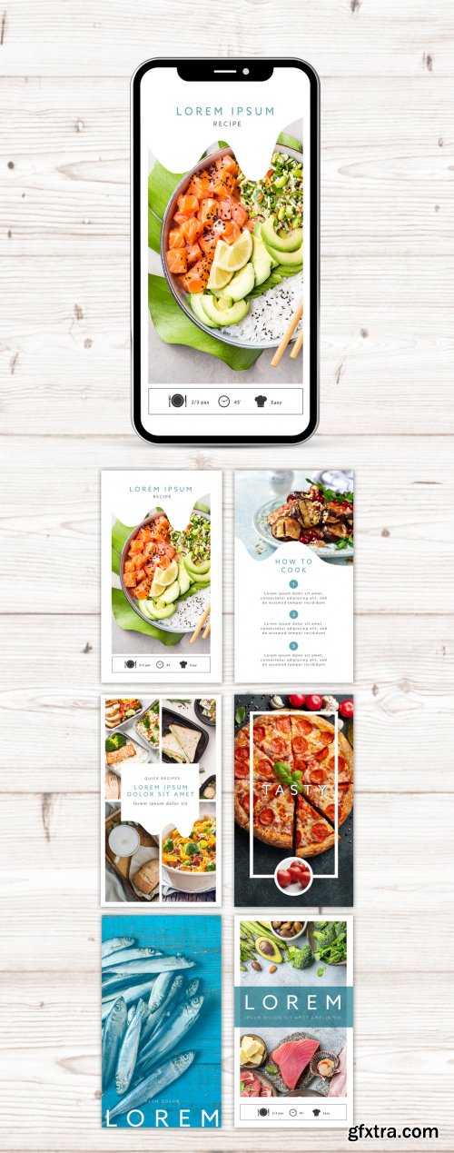 Food Lovers Social Media Stories Kit Layout 364824388