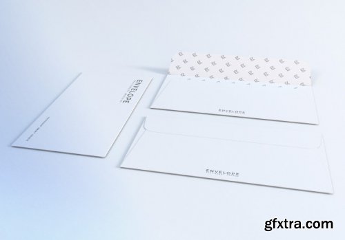 White envelope mockup design template for presentation