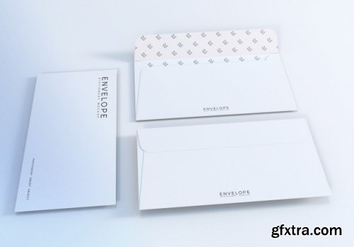 White envelope mockup design template for presentation