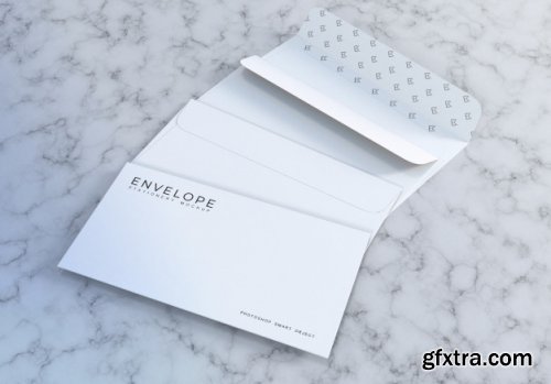 White envelope mockup design template for presentation