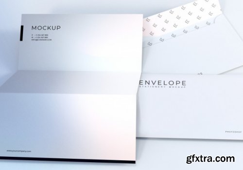 White envelope mockup design template for presentation