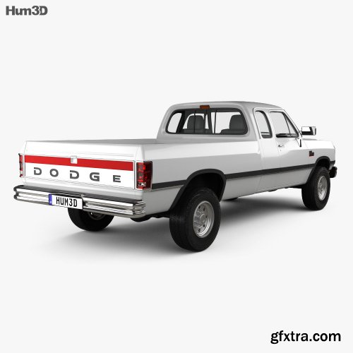 Dodge Ram Club Cab 1991 3D model