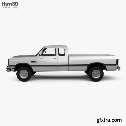 Dodge Ram Club Cab 1991 3D model