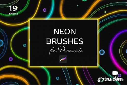 CreativeMarket - Neon brush set for Procreate 5167471