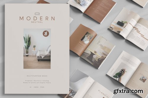 CreativeMarket - Modern neutral multi-purpose book 4981598