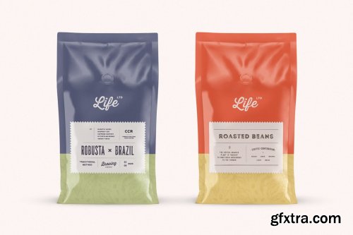 CreativeMarket - Coffee Bag Mockup Set 5186940