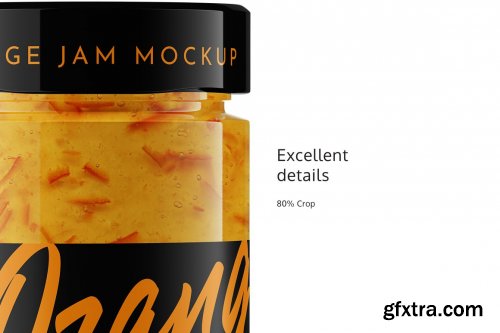 CreativeMarket - Orange Jam Jar Mockup 4931068